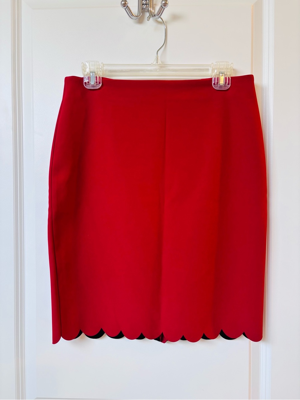 Banana Republic Bold Red Scallop Hem Pencil Skirt
